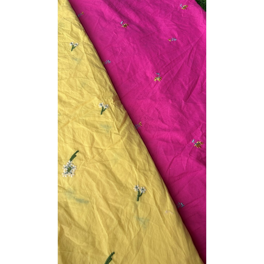 Vải boi (SLx0.5m, khổ 1.5m) thêu hoa