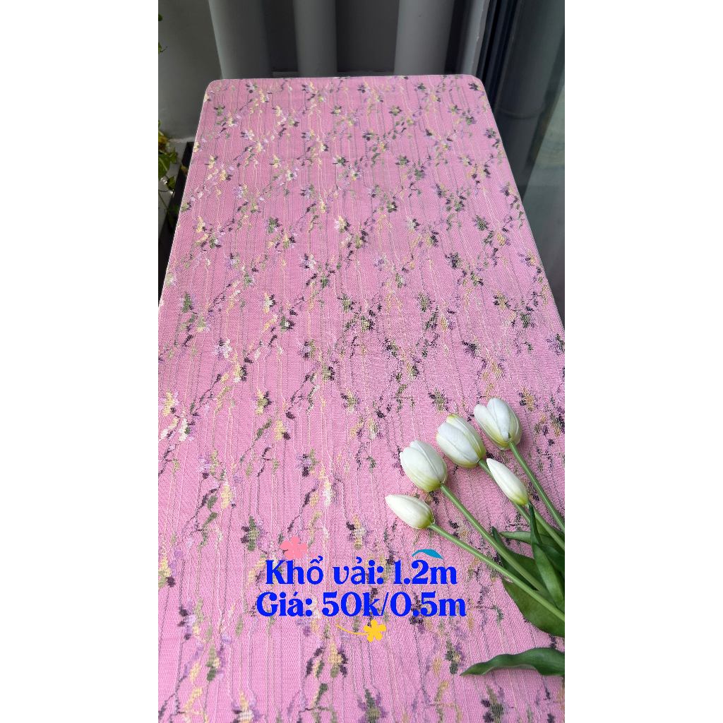 Vải lưới ép hoa (SLx0.5m, khổ đa dạng)– vải dày, dùng làm khăn trải bàn, rèm cửa, decor...