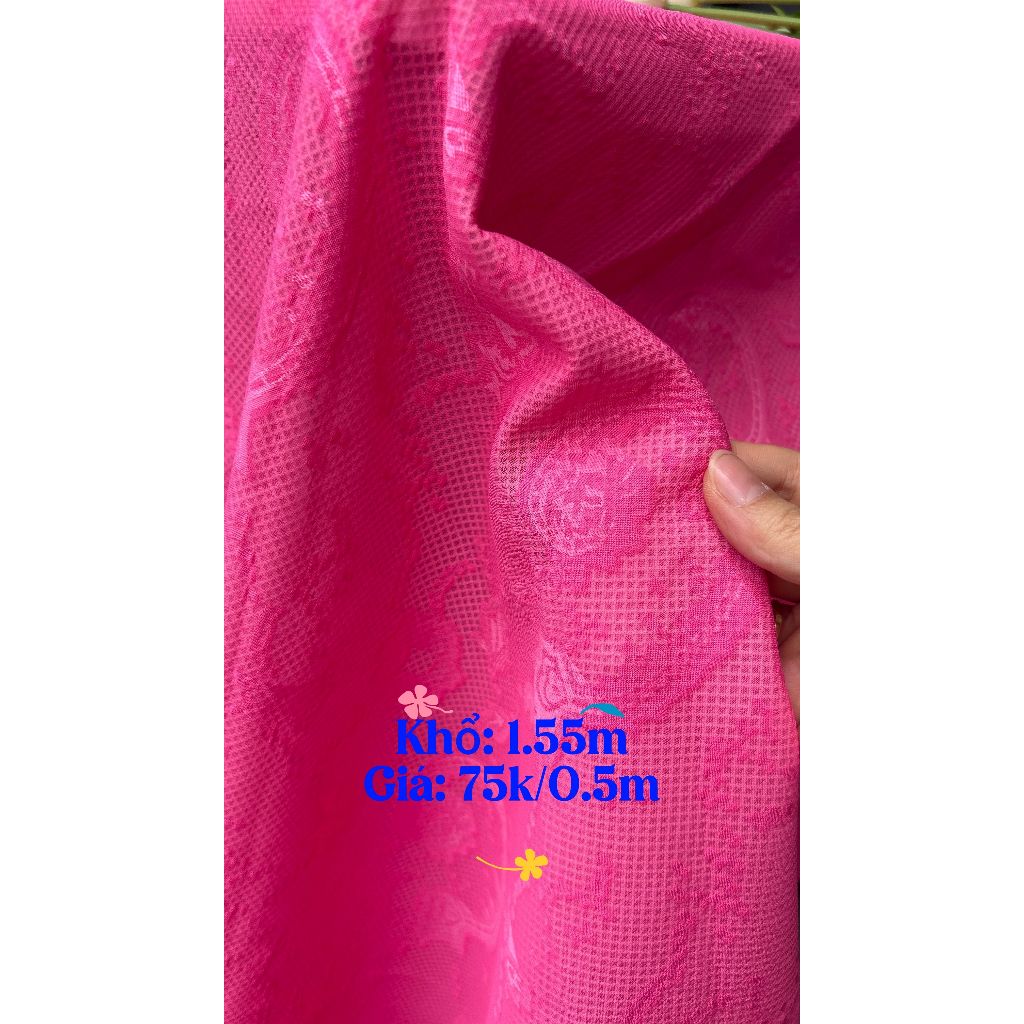 Vải lưới ép hoa (SLx0.5m, khổ đa dạng)– vải dày, dùng làm khăn trải bàn, rèm cửa, decor...
