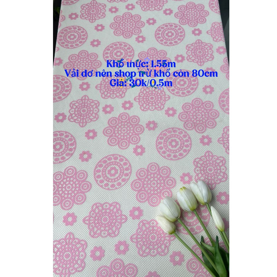 Vải lưới ép hoa (SLx0.5m, khổ đa dạng)– vải dày, dùng làm khăn trải bàn, rèm cửa, decor...