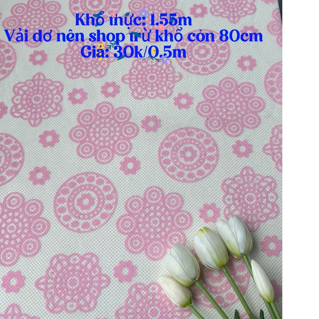 Vải lưới ép hoa (SLx0.5m, khổ đa dạng)– vải dày, dùng làm khăn trải bàn, rèm cửa, decor...