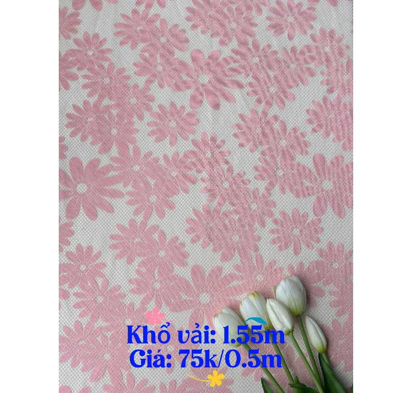 Vải lưới ép hoa (SLx0.5m, khổ đa dạng)– vải dày, dùng làm khăn trải bàn, rèm cửa, decor...