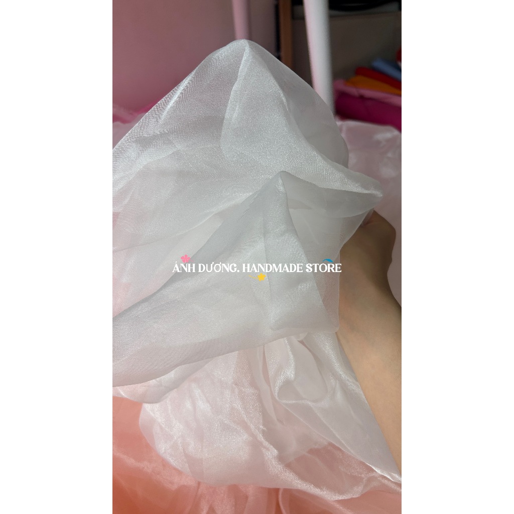 Vải voan kính (SLx0.5m khổ 1.5m) trơn nhiều màu