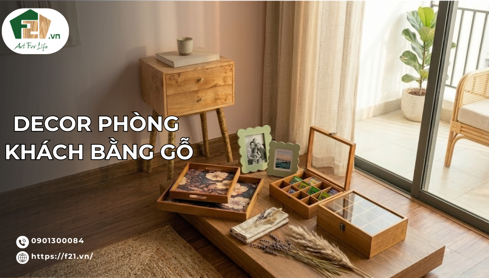 Decor phòng khách bằng gỗ: Nâng tầm không gian cùng F21