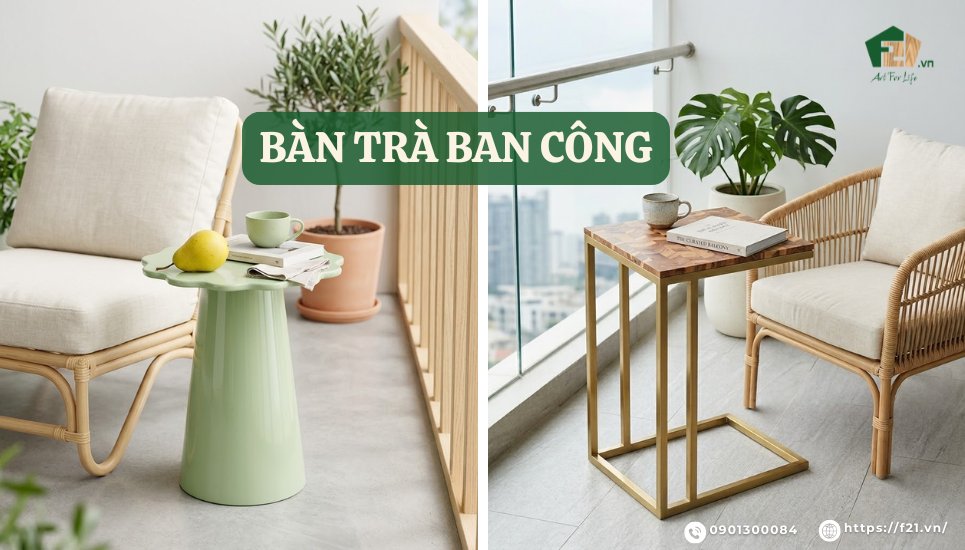Bàn trà ban công: 7+ mẫu nhỏ gọn, sang trọng, dẫn đầu xu hướng 2026