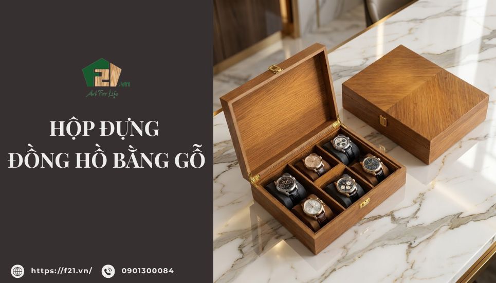 Hộp đựng đồng hồ bằng gỗ – Nhận đặt làm theo yêu cầu tại F21