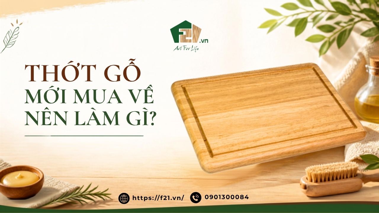 Thớt gỗ mới mua về nên làm gì để bền đẹp lâu dài