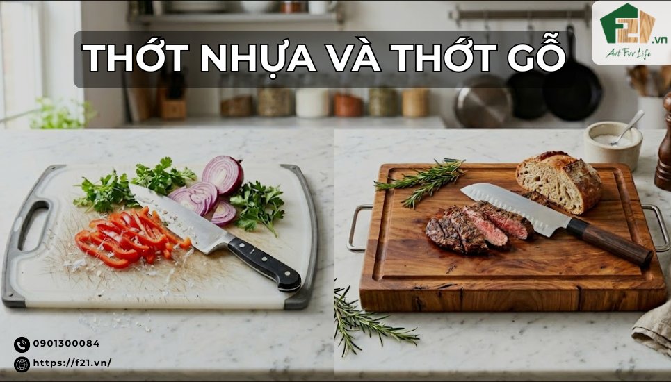 Thớt nhựa và thớt gỗ : Nên chọn loại nào thì an toàn?