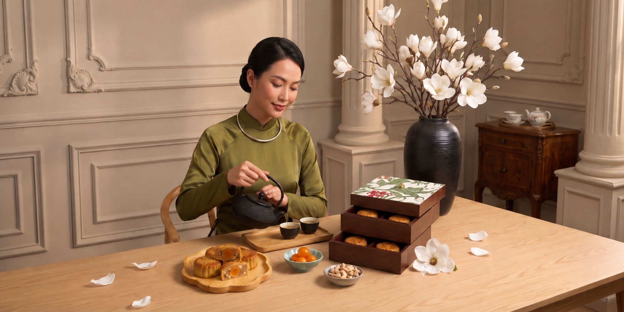 Hộp quà trung thu gỗ walnut F21 - Món quà tinh tế, lưu dấu thời gian