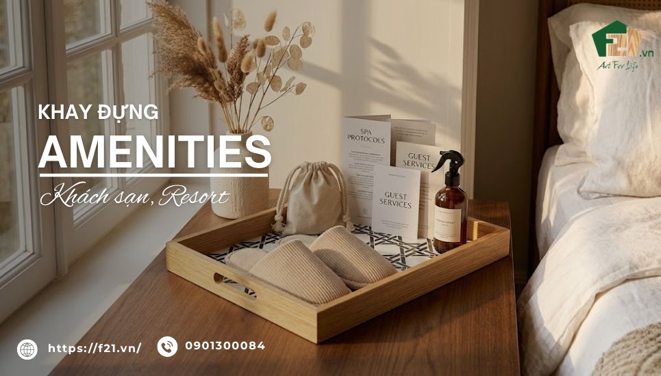 Khay đựng amenities khách sạn tinh tế và sang trọng