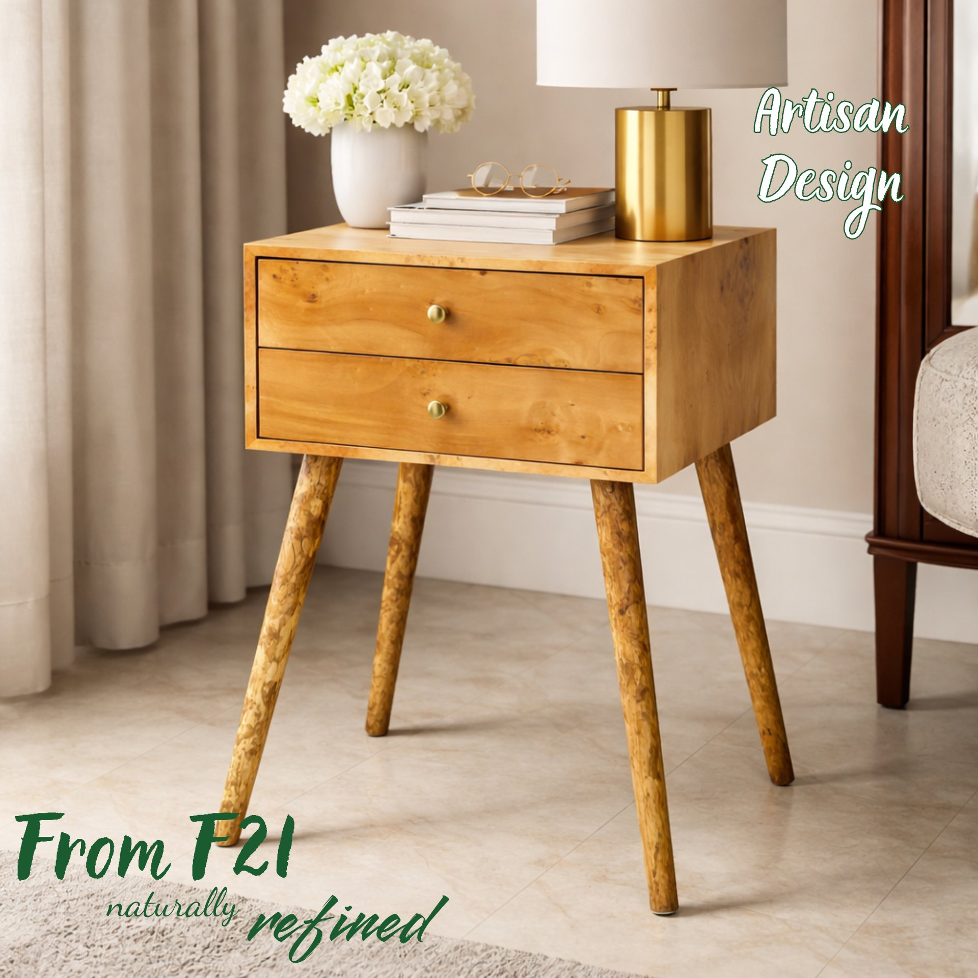 Nét sang trọng từ chiếc bàn gỗ nhỏ tối giản F21