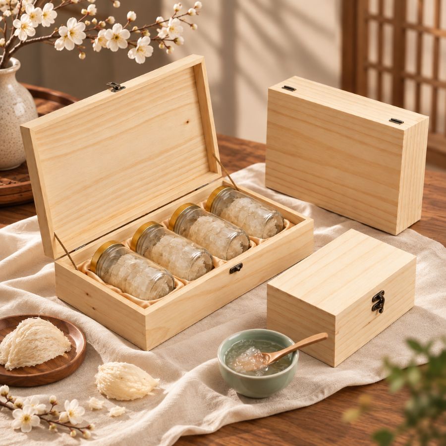 HỘP GỖ ĐỰNG YẾN – GỬI TRAO GIÁ TRỊ TRONG TỪNG MÓN QUÀ 🎁