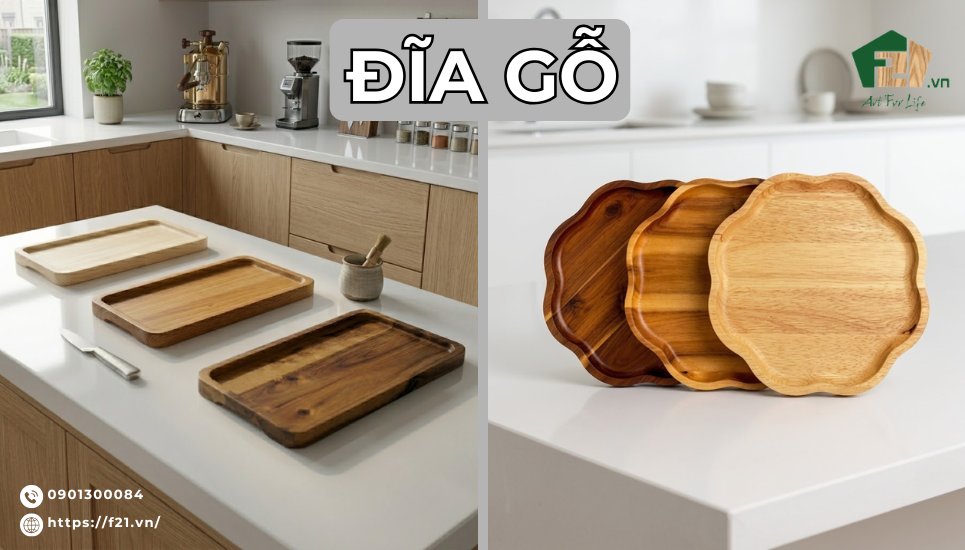 Đĩa gỗ trang trí: Nâng tầm bàn ăn tinh tế, sang trọng