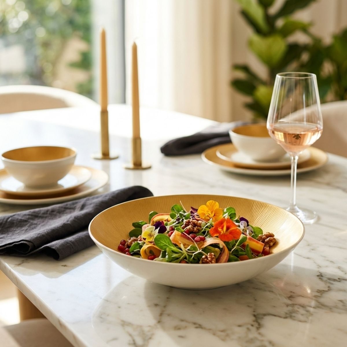 tô gỗ có chân đựng salad