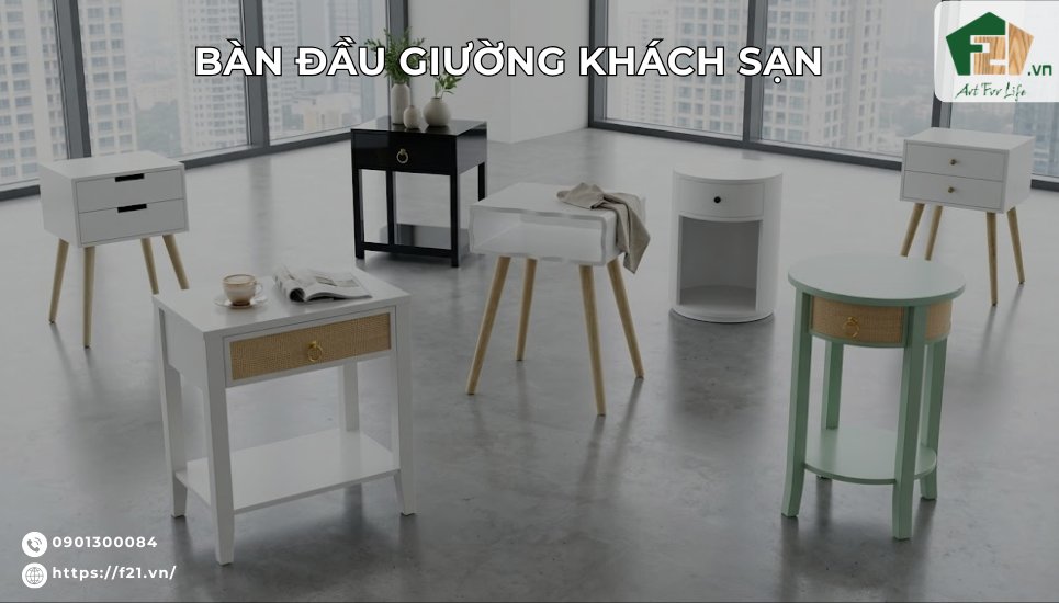 Bàn đầu giường khách sạn 5 sao đẹp, sang trọng