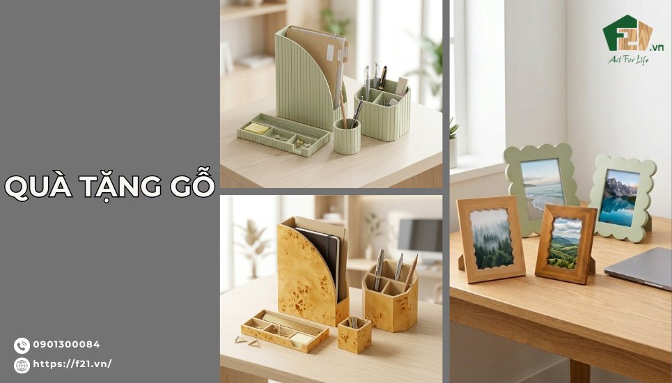 Quà tặng gỗ văn phòng F21: Giải pháp tri ân đối tác đẳng cấp