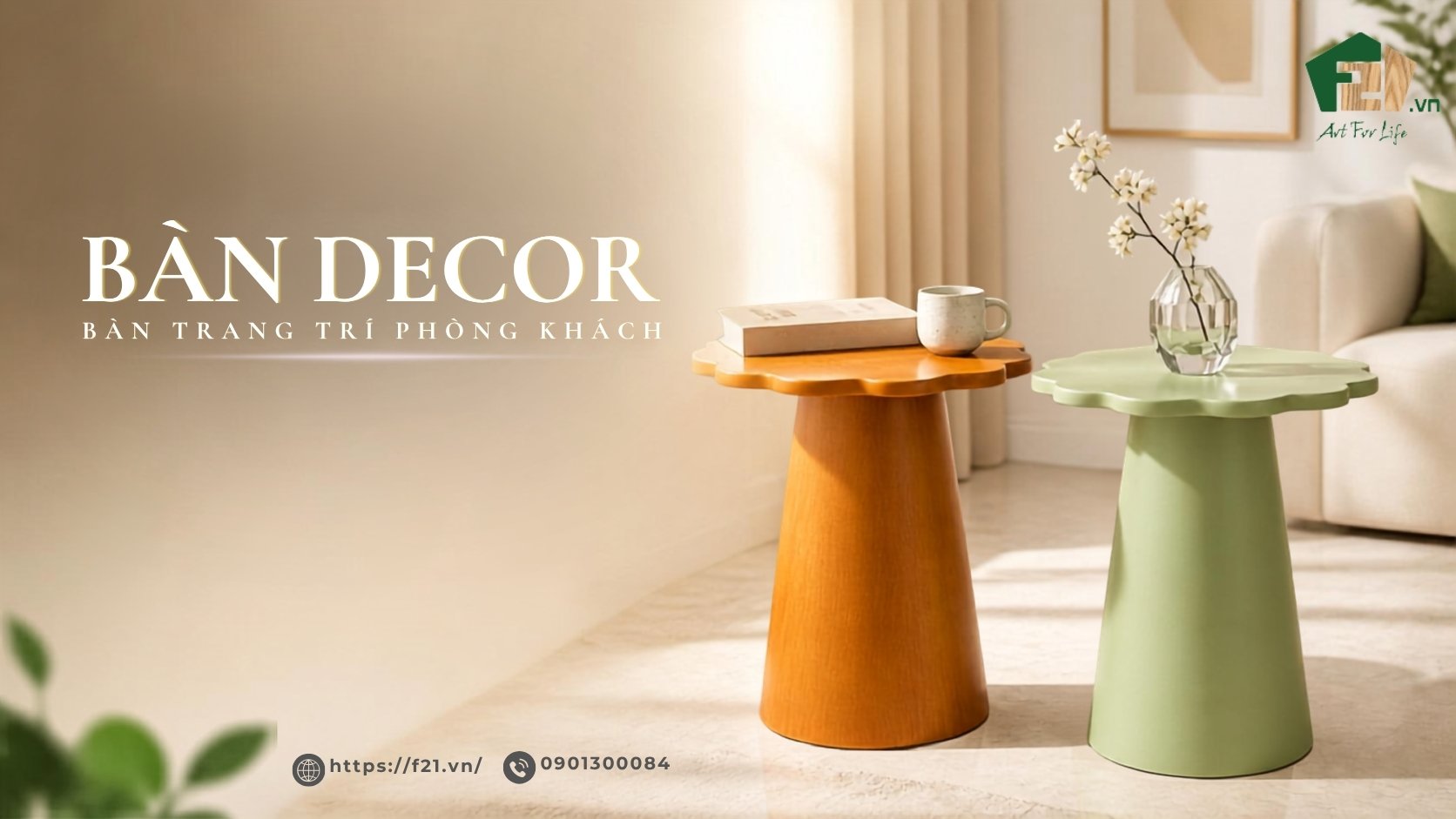 Bàn decor phòng khách: Các chọn mẫu bàn trà đẹp, hợp phong thủy
