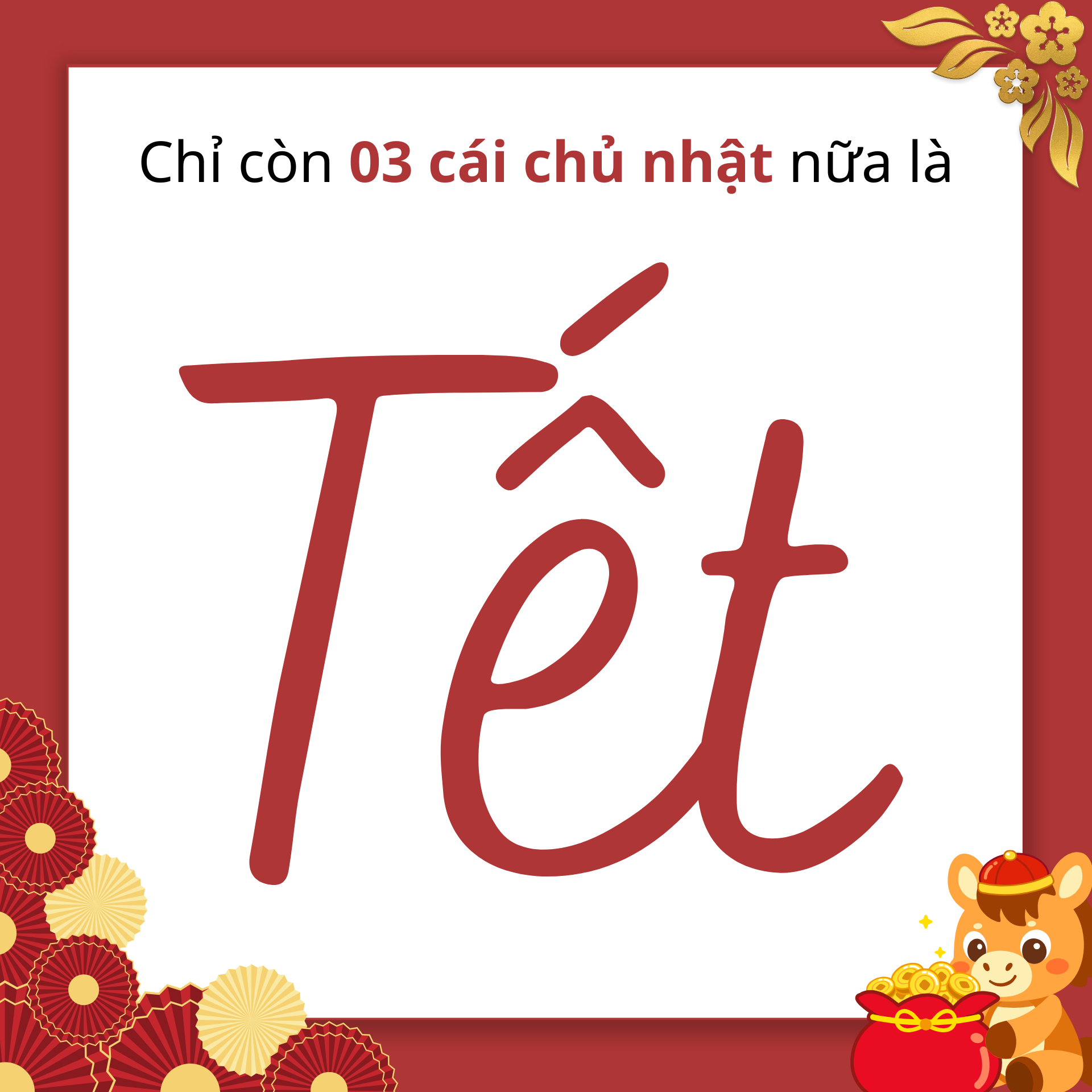 ⏳ CHỈ CÒN 3 CÁI CHỦ NHẬT NỮA LÀ ĐẾN TẾT!