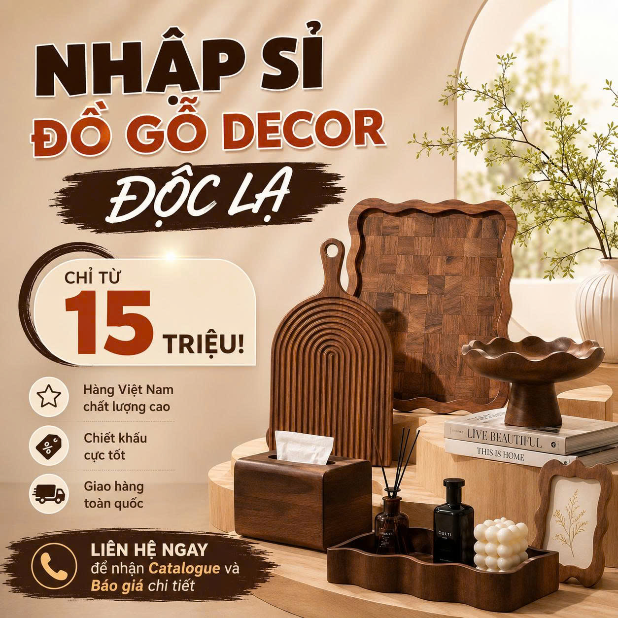 Nhập sỉ đồ gỗ decor độc lạ - Chỉ từ 15 triệu!