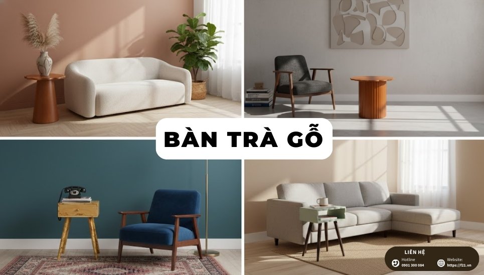 5 mẫu bàn trà gỗ hiện đại dành cho phòng khách 2026