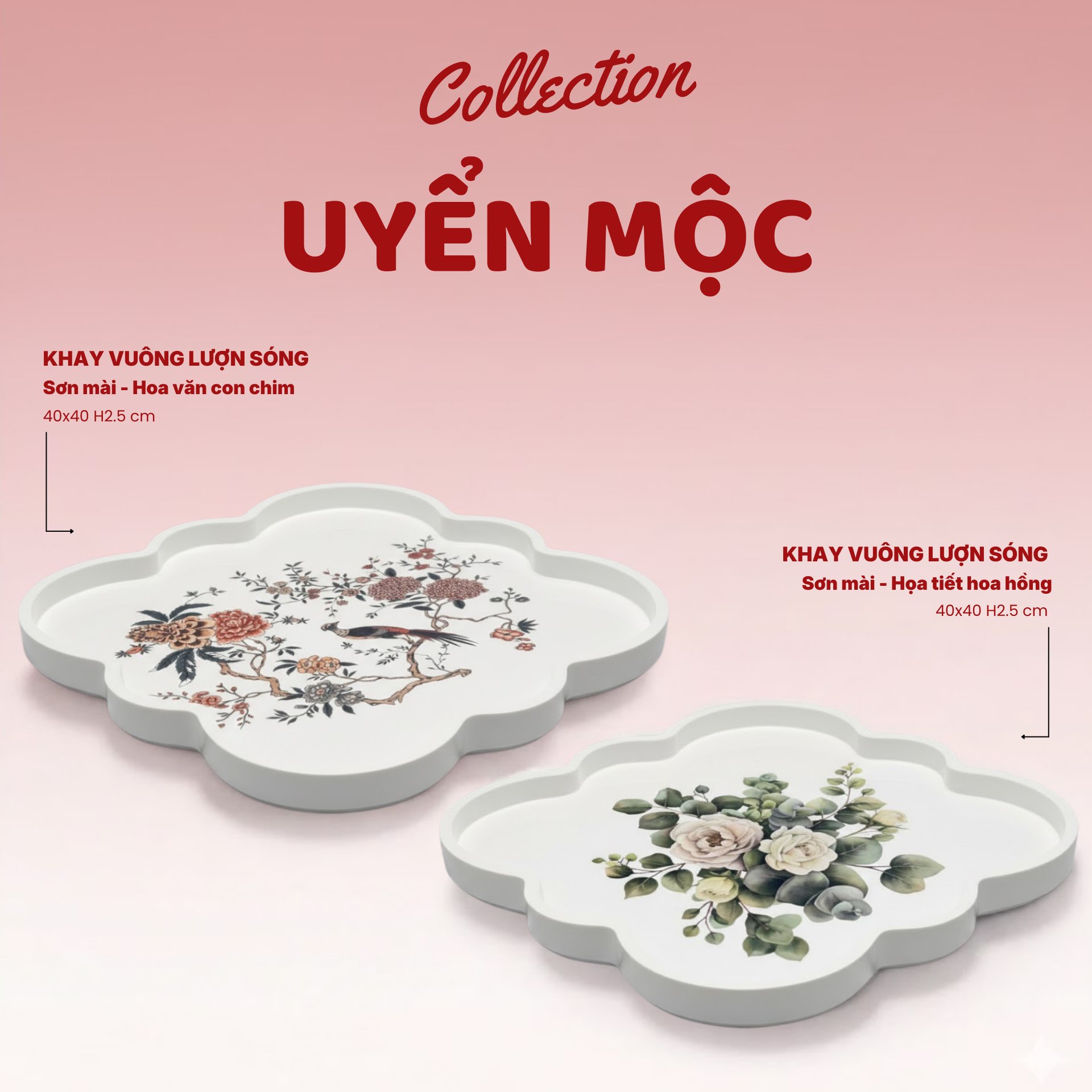UYỂN MỘC | BST KHAY GỖ MỸ NGHỆ – F21 🌸