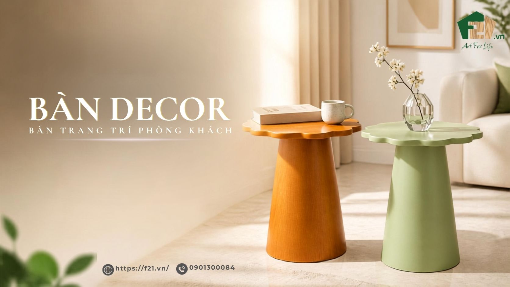 Bàn decor phòng khách: Các chọn mẫu bàn trà đẹp, hợp phong thủy