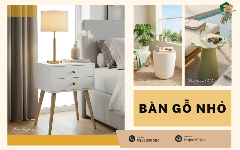 Top các mẫu bàn gỗ nhỏ đẹp cho resort, khách sạn