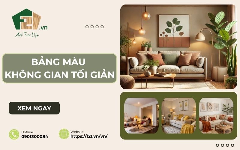 Tổng hợp 8 bảng màu không gian tối giản bạn không thể bỏ qua