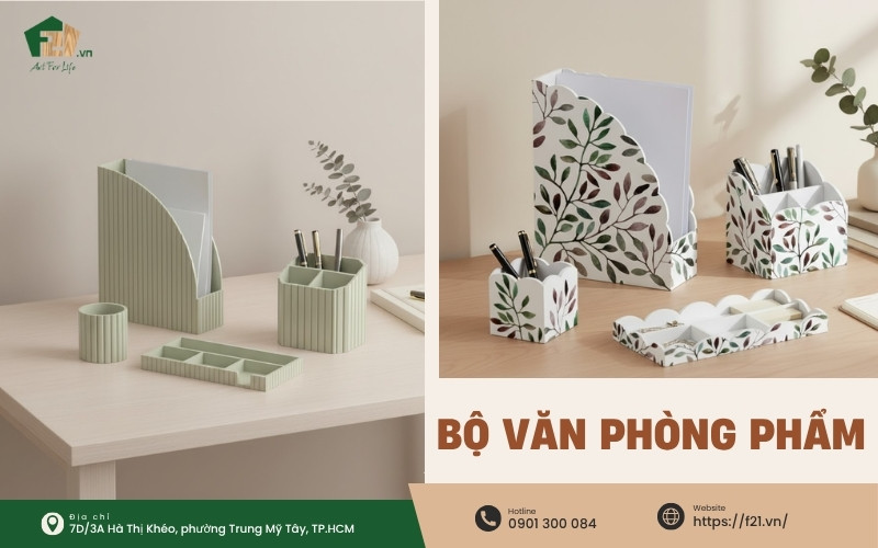 Bộ văn phòng phẩm bằng gỗ – Giải pháp giúp góc làm việc chuyên nghiệp