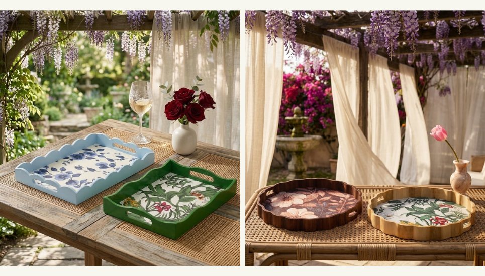 khay bàn ăn ngoài trời