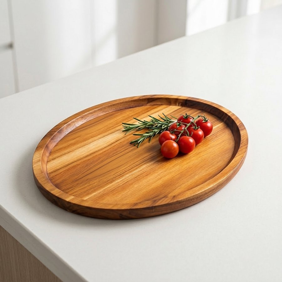 đĩa oval gỗ tràm