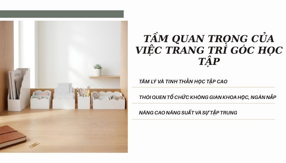 tầm quan trọng của việc trang trí góc học tập