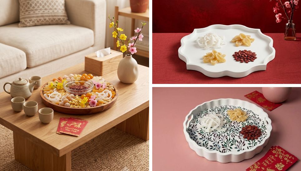bộ khay mứt trà bánh
