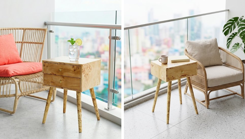 bàn trà gỗ tự nhiên vân burl đẹp