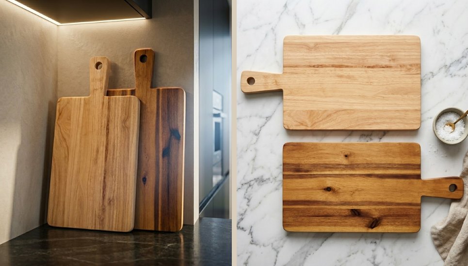 thớt gỗ decor có tay cầm