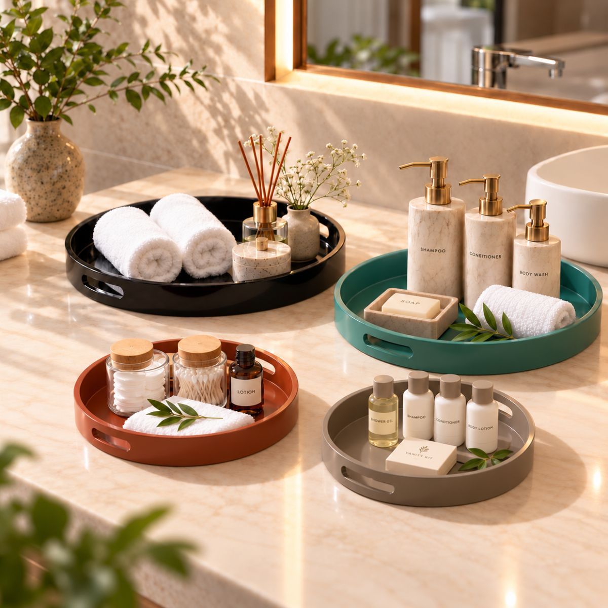 bộ khay sơn mài đựng đồ dùng khách sạn