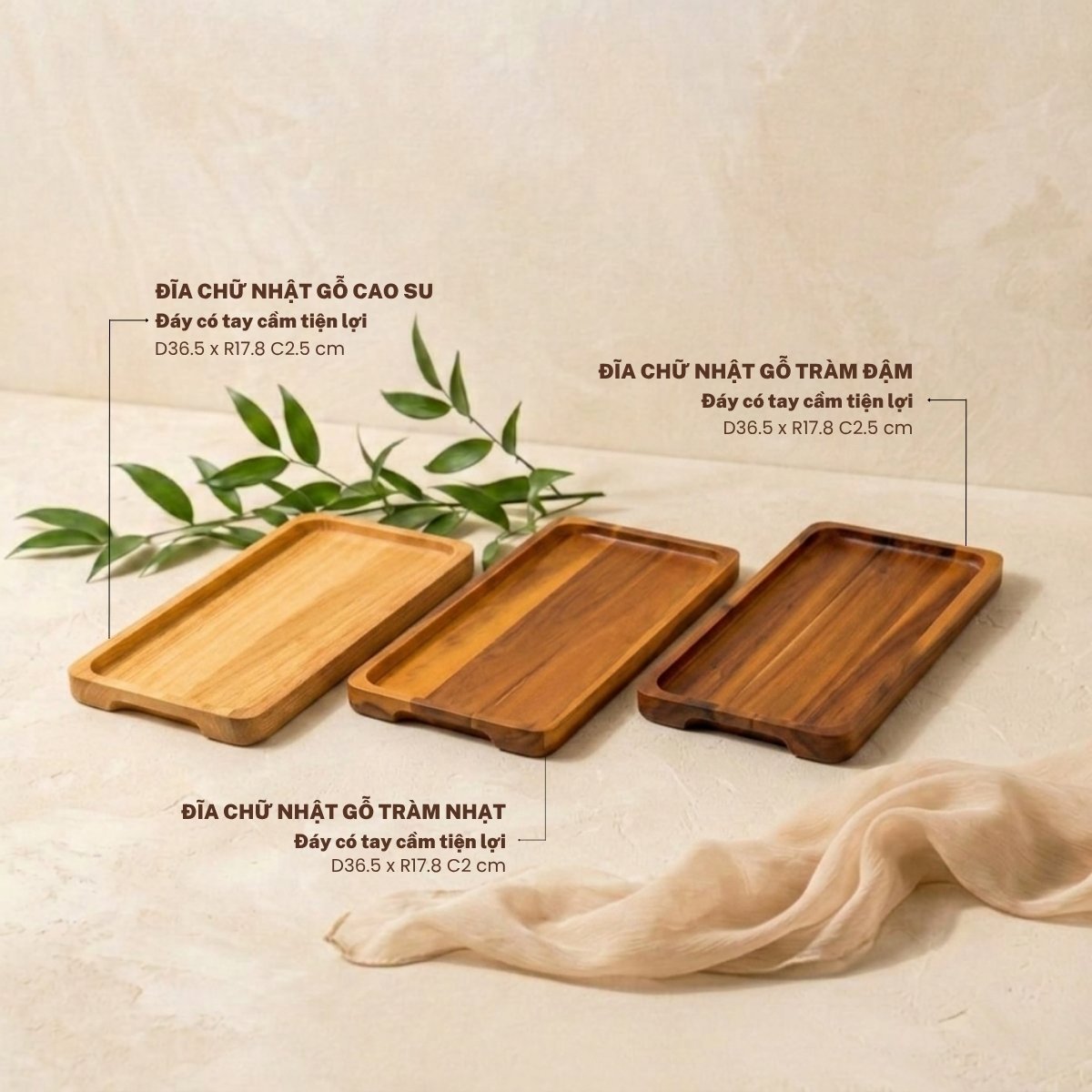 đĩa chữ nhật có tay cầm