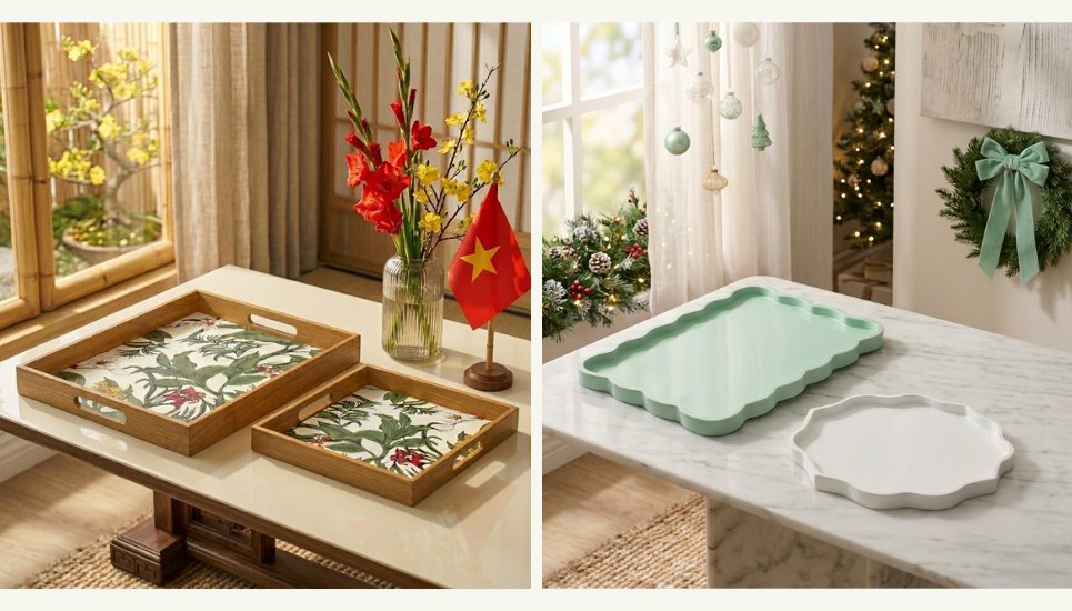 khay trang trí theo mùa