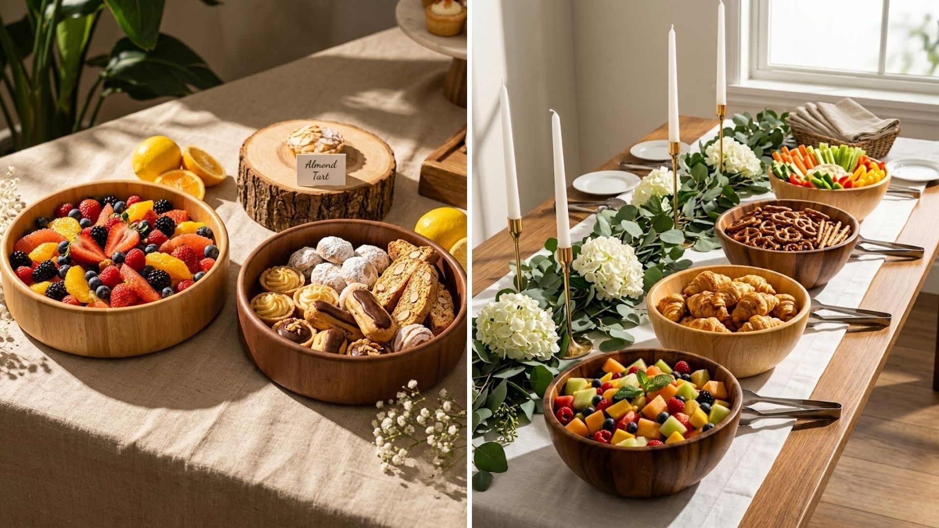 tô gỗ phục vụ buffet
