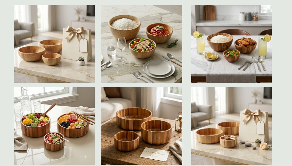 Set tô gỗ tặng quà tân gia