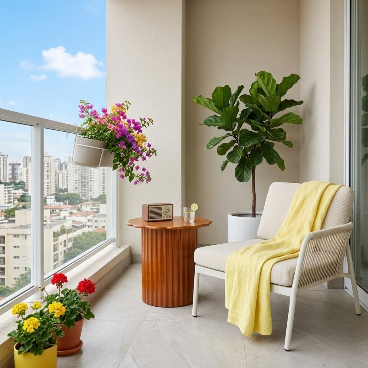 bàn gỗ tự nhiên trụ hoa