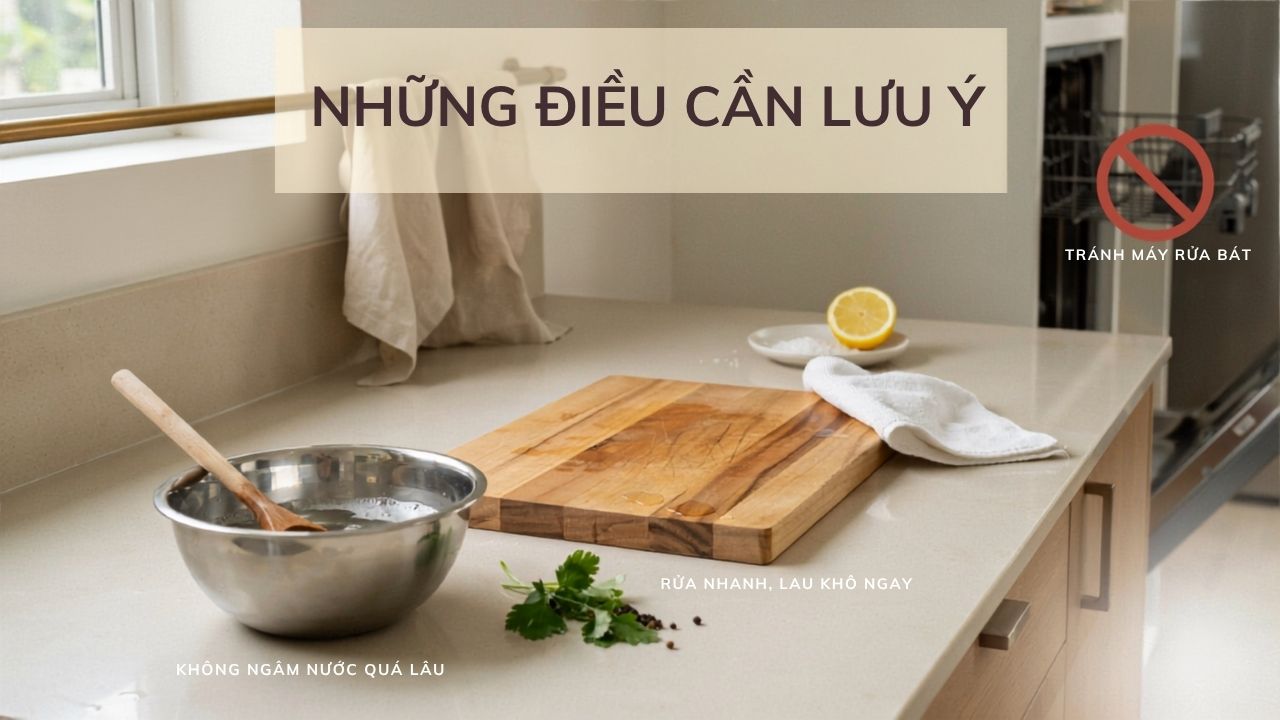 các lưu ý khi vệ sinh thớt gỗ