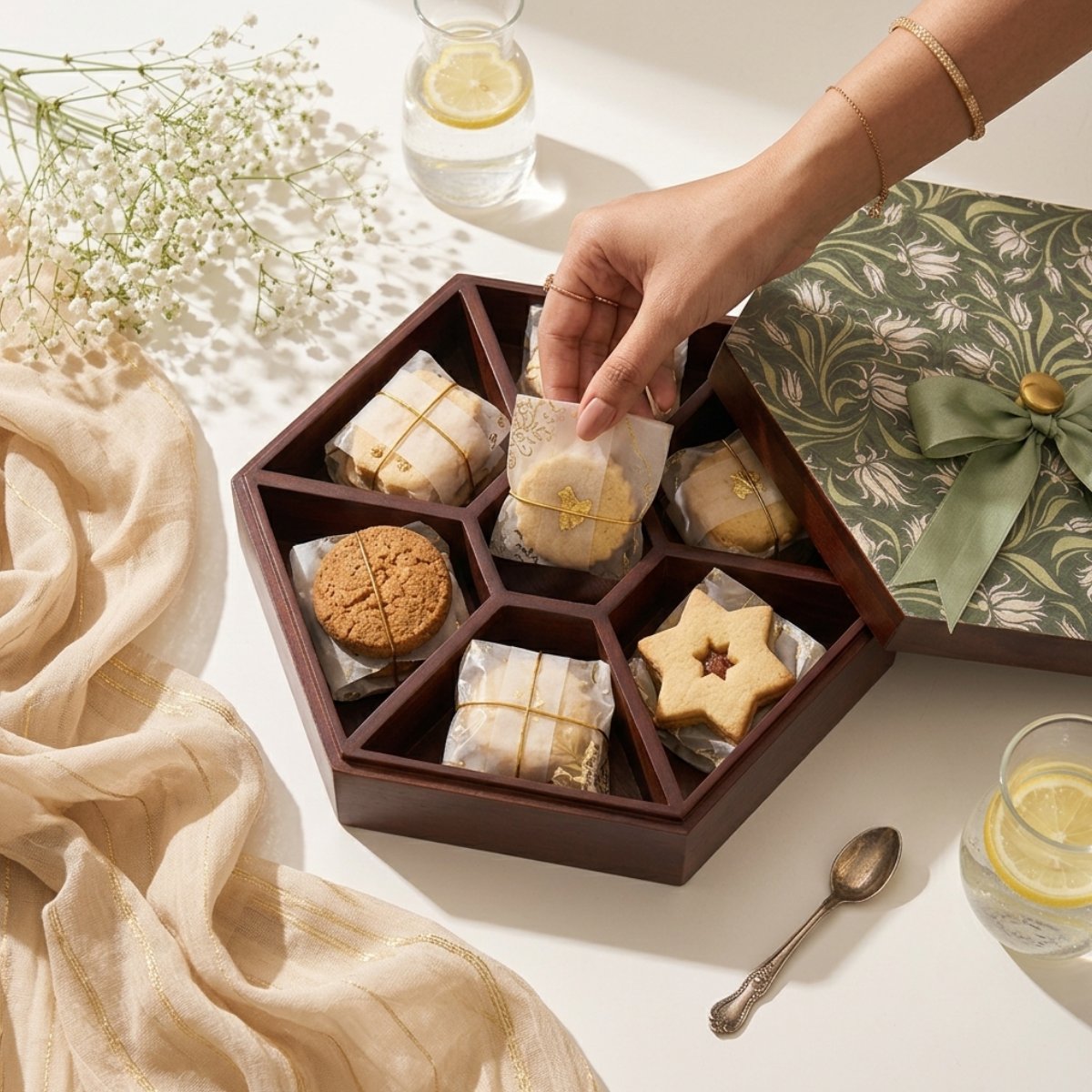 hộp quà bánh lục giác