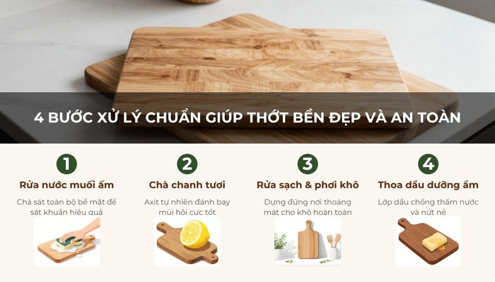 4 bước xử lý thớt chuẩn