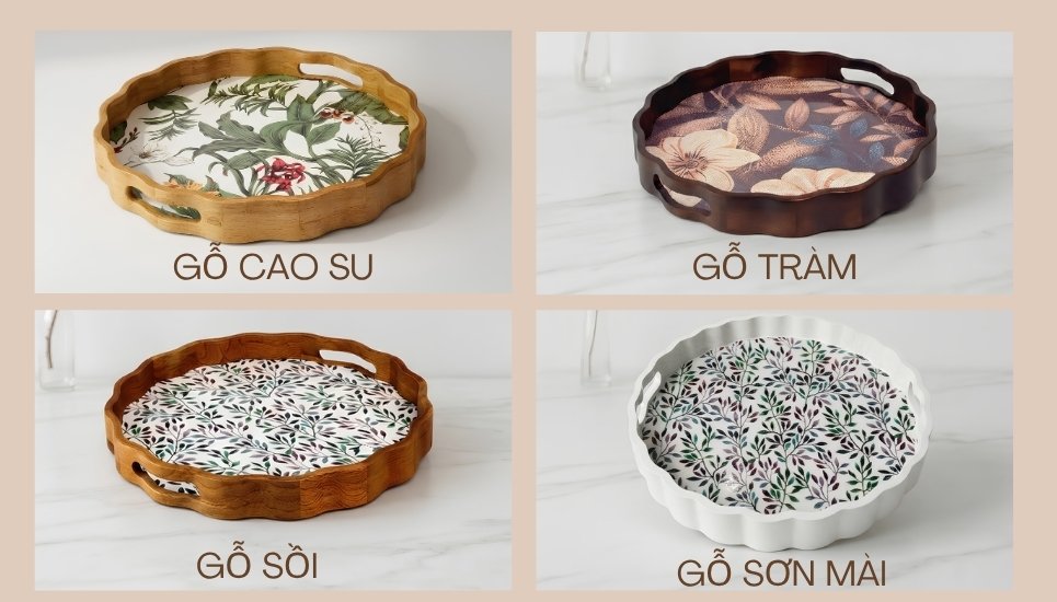 các loại khay gỗ tròn