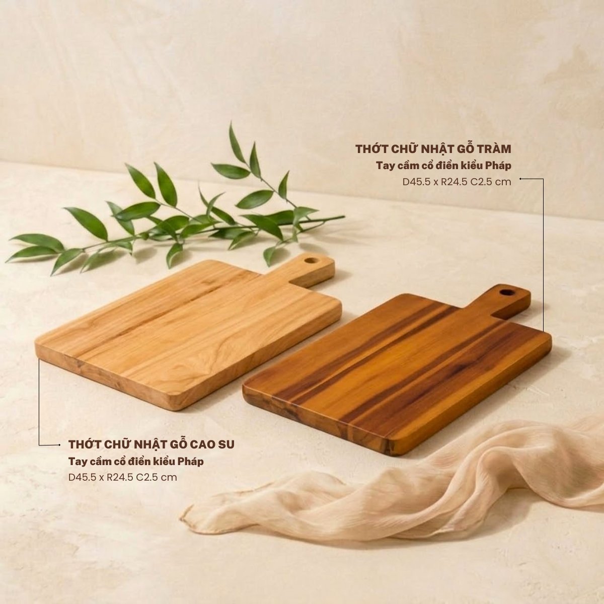 thớt chữ nhật có tay cầm