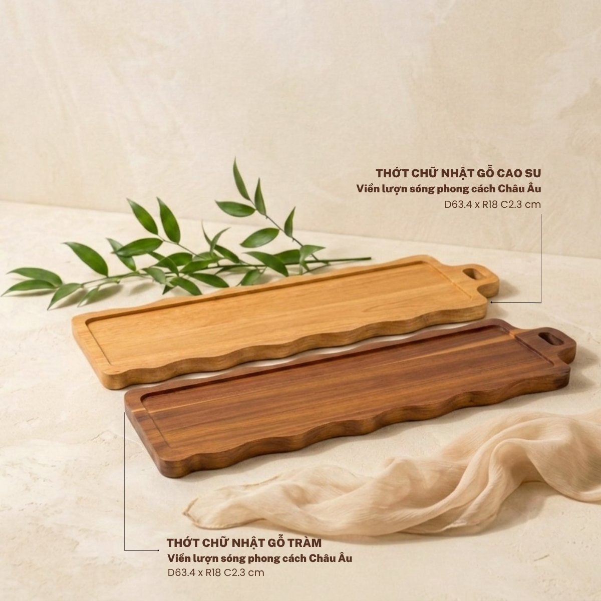 thớt chữ nhật viền lượn sóng