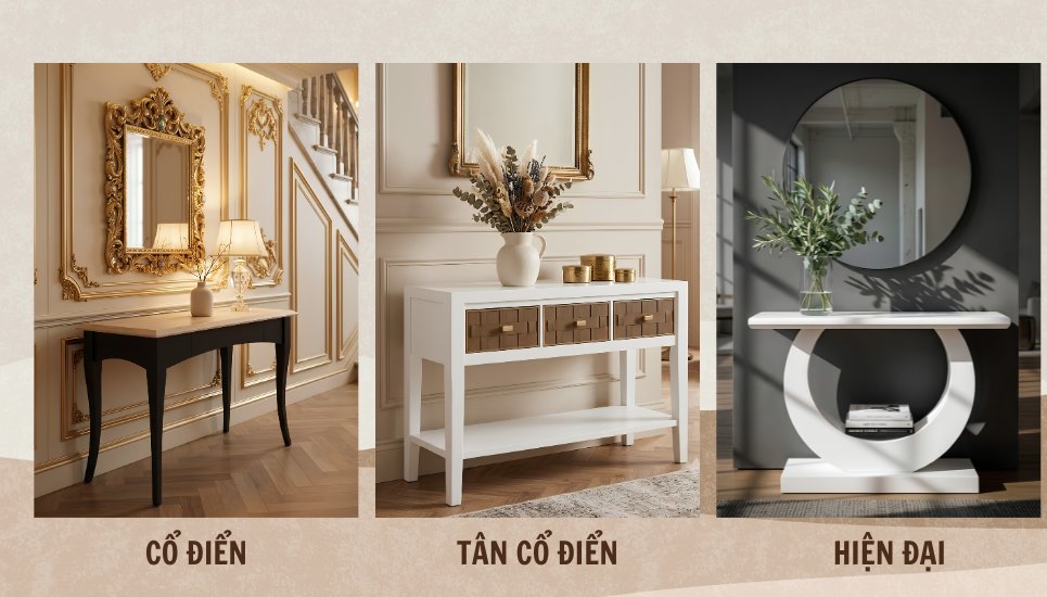 phân loại bàn console
