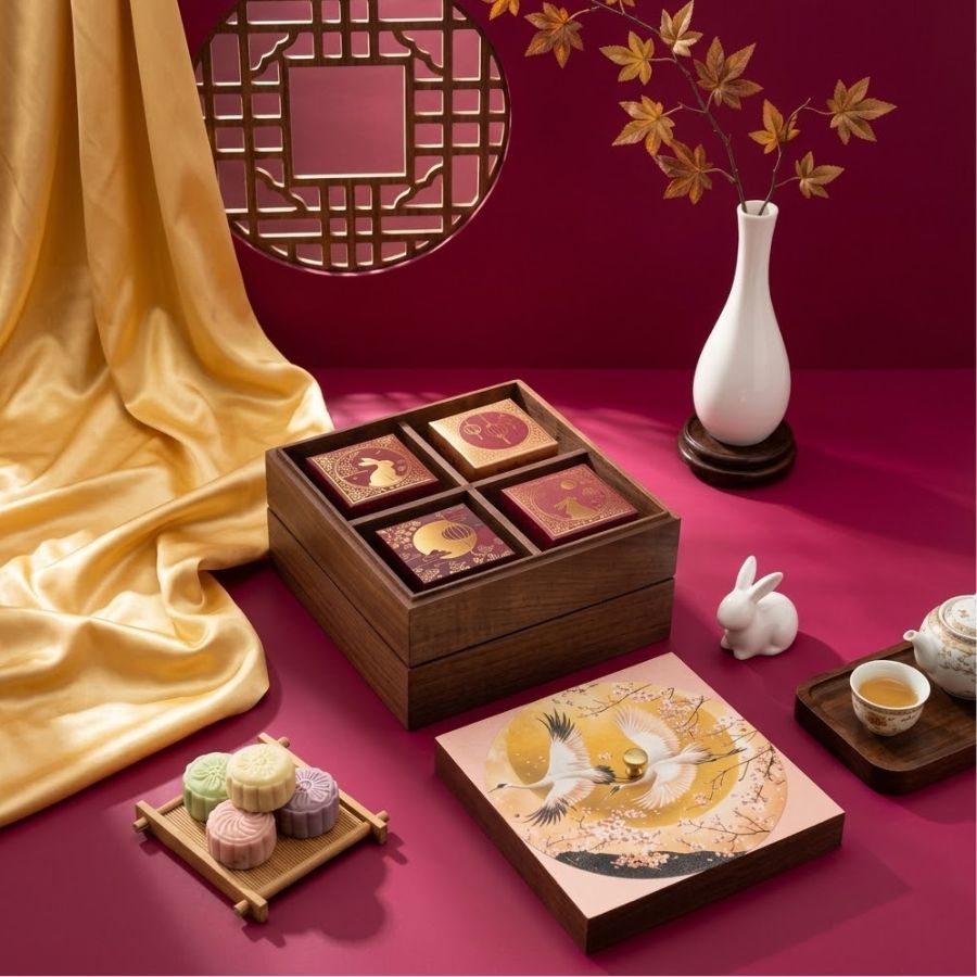 Hộp gỗ đựng bánh trung thu