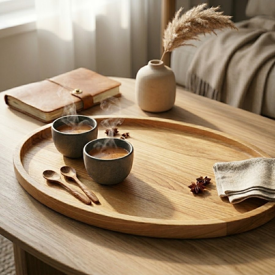 đĩa oval uống trà